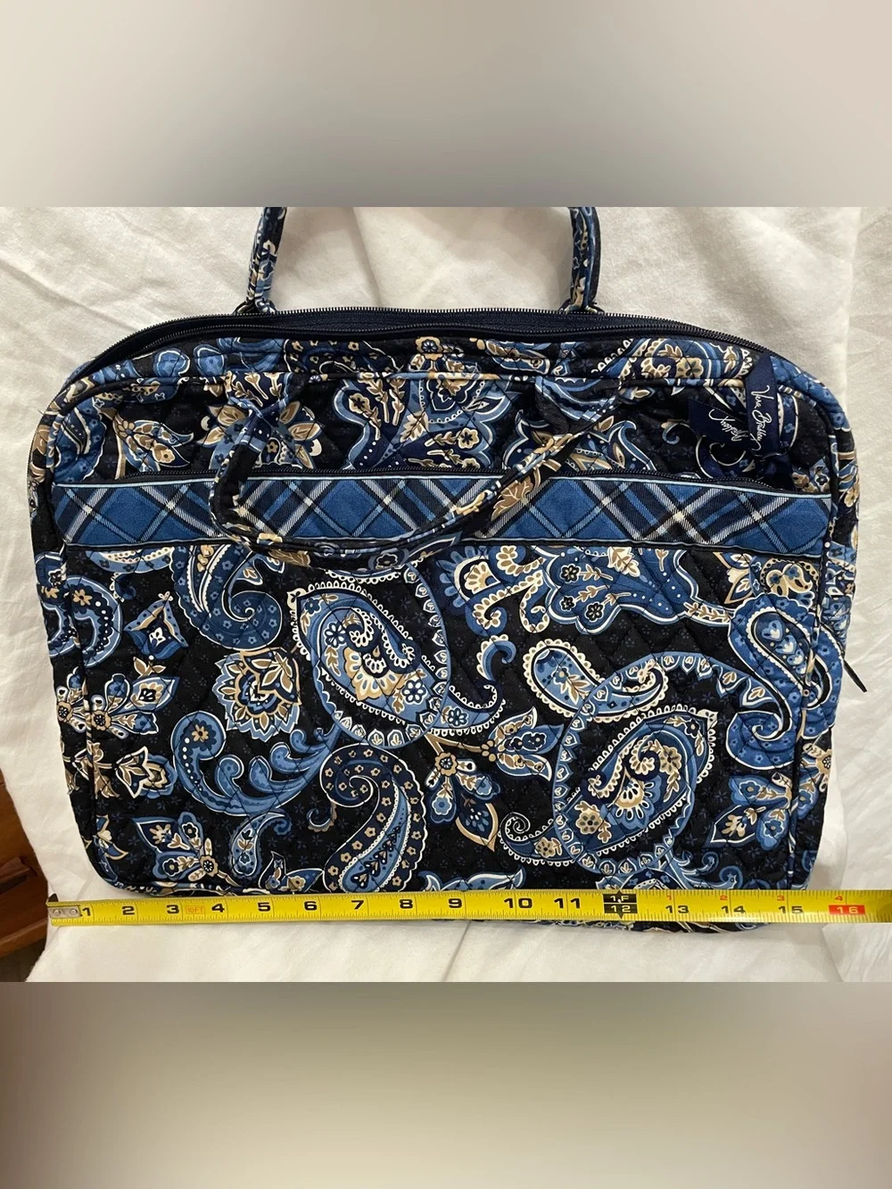 Vera Bradley Retired Windsor Navy Quilted Laptop Tote